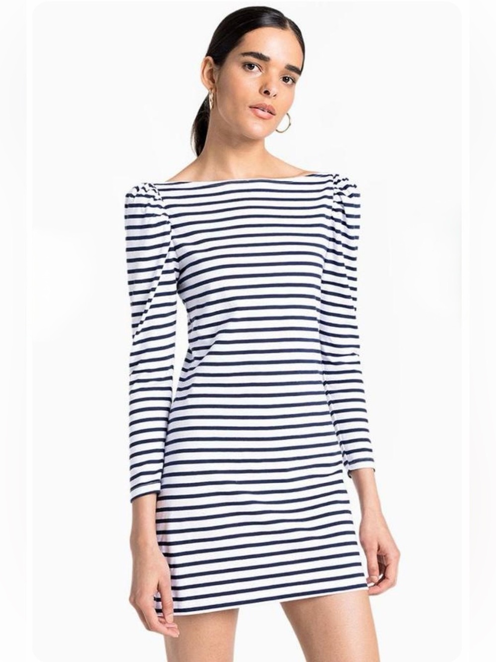 A.L.C. Stevens Puff-Sleeve Mini Dress - Striped 100% Cotton